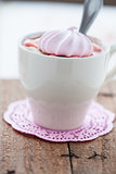 Hot chocolate and meringue
