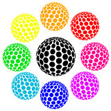 Set of rainbow colors sphere dot