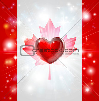 Love Canada flag heart background