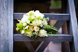 White roses wedding bouquet