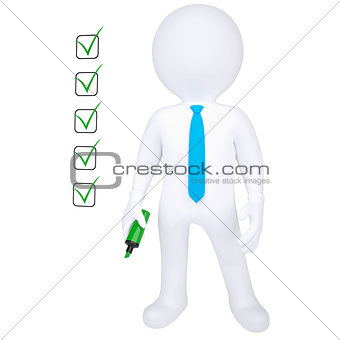 3d human with marker and check list
