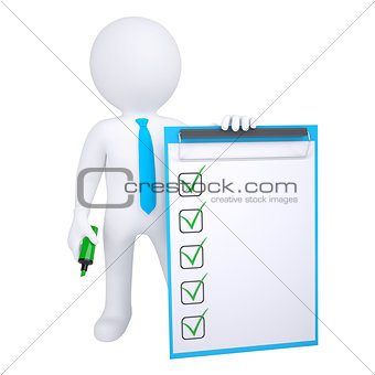 3d human with marker and check list
