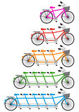 tandem bicycle set, vector