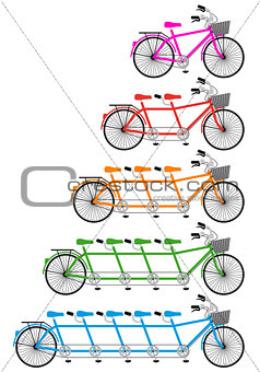 tandem bicycle set, vector
