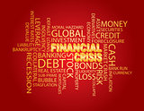 Financial Crisis Word Cloud Red Background