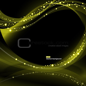 Abstract EPS10 olive glowing waves background
