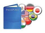 concept of the passport and countries of the world