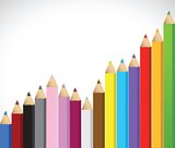 colored pencils growing business graph