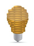 Golden coin lightbulb creative symbol of business