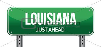 green Louisiana, USA street sign