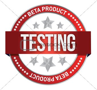 red stamp that shows the term beta testing