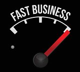 fast business Speedometer scoring high speed