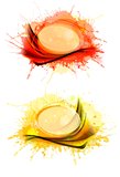 Collection of colorful abstract watercolor banners. Vector illus