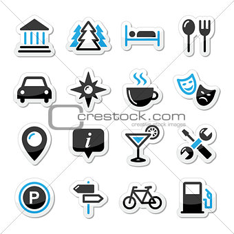 Travel tourism icons set - vector