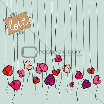 Valentine heart flowers background