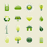 Green environment icons set