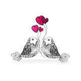 Valentine couple bird love isolated