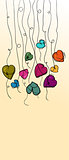 Valentine flowers heart hanging background
