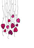 Valentine flowers heart hanging background