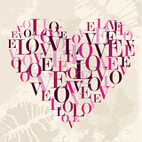 Valentine love text heart