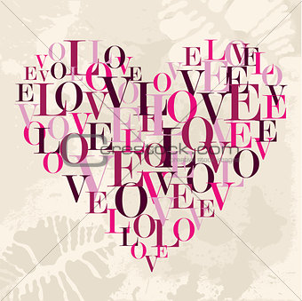 Valentine love text heart