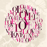 Valentine love text circle
