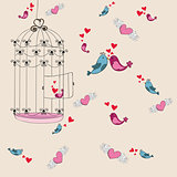 Valentine freedom bird love background
