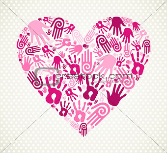 Hand love heart