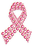 Gem in breast cancer awareness ribbon