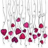 Valentine flowers hanging hearts