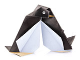couple loving penguin origami
