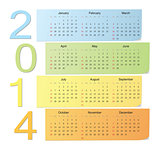 Color vector calendar 2014