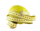 apple and measuring tape