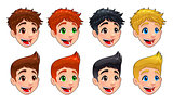 Faces of boys. 