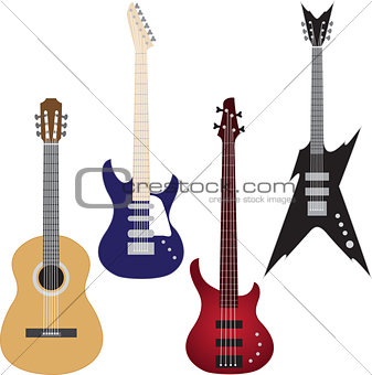 Vector set of guitars