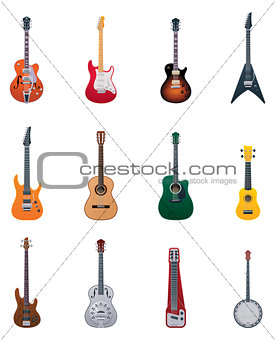Vector guitars icon set