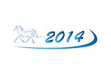 Vector illustration of horse icon 2014