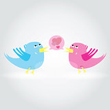 Birds love each other. A vector illustration