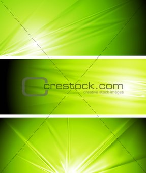 Vector light green summer banners
