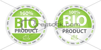 Bio product label in two versions