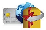 gift, globe and credit card retail concepts