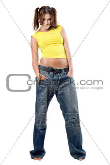 Young nice girl in jeans