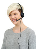 Beautiful call center woman