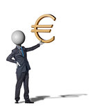 financial man showing up the Euro currency