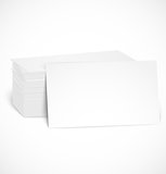 Pile of business cards with shadow template