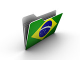 folder icon with flag of brazil