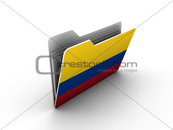 folder icon with flag of colombia