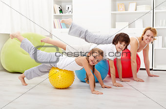 People doing stretching exercises
