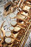 Saxophone keys closeup