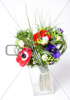 Anemones flowers in a beautiful bouquet
